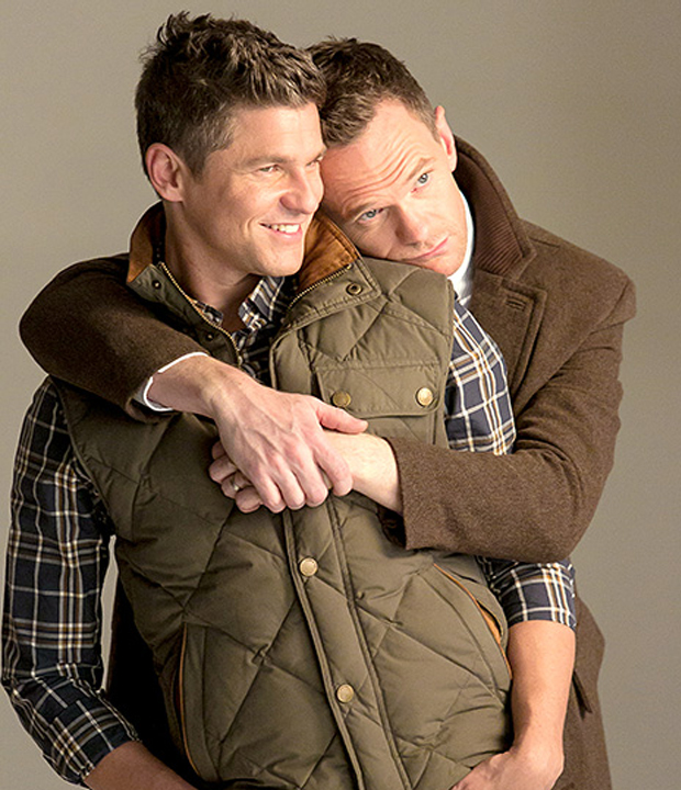 Neil Patrick Harris cuddles up to husband David Burtka in the 2014 holiday campaign for London Fog. Photo: London Fog Neil Patrick Harris cuddles up to husband David Burtka in the 2014 holiday campaign for London Fog. Photo: London Fog